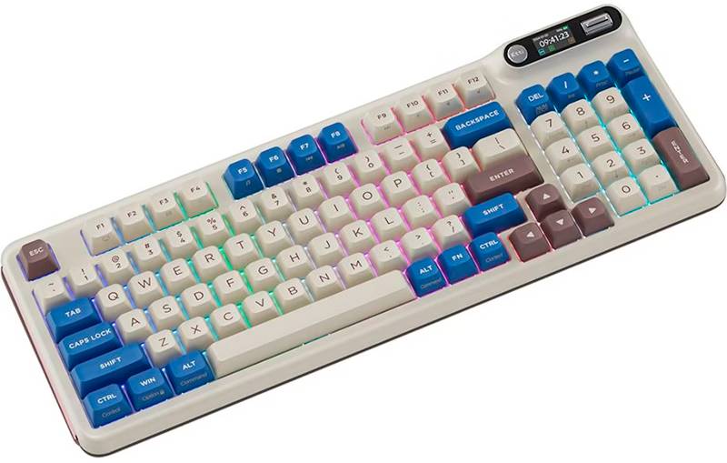 Фото - Клавиатура беспроводная игровая KZZI Z98 Wireless Keyboard UA\ENG Latte (6977534870437)