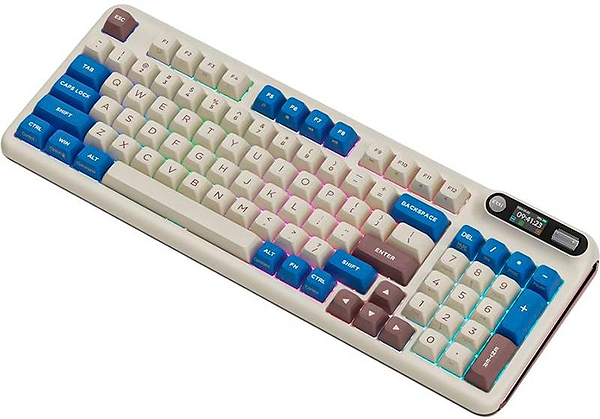 Фото - Клавиатура беспроводная игровая KZZI Z98 Wireless Keyboard UA\ENG Latte (6977534870437)