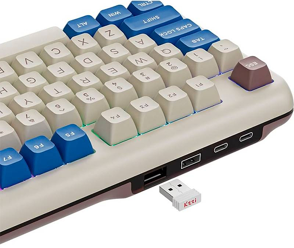 Фото - Клавиатура беспроводная игровая KZZI Z98 Wireless Keyboard UA\ENG Latte (6977534870437)