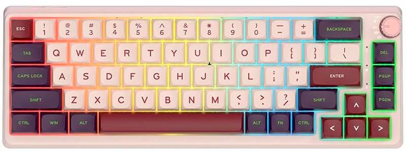 Фото - Клавіатура бездротова ігрова KZZI K68 Pro Wireless Keyboard UA\ENG Nezuko Purple (6977534870475)