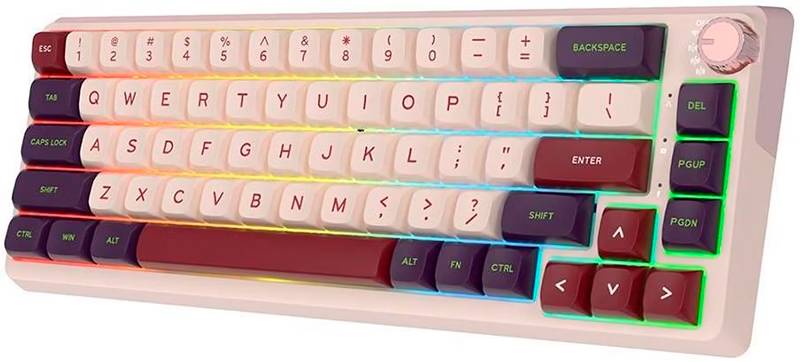 Фото - Клавіатура бездротова ігрова KZZI K68 Pro Wireless Keyboard UA\ENG Nezuko Purple (6977534870475)