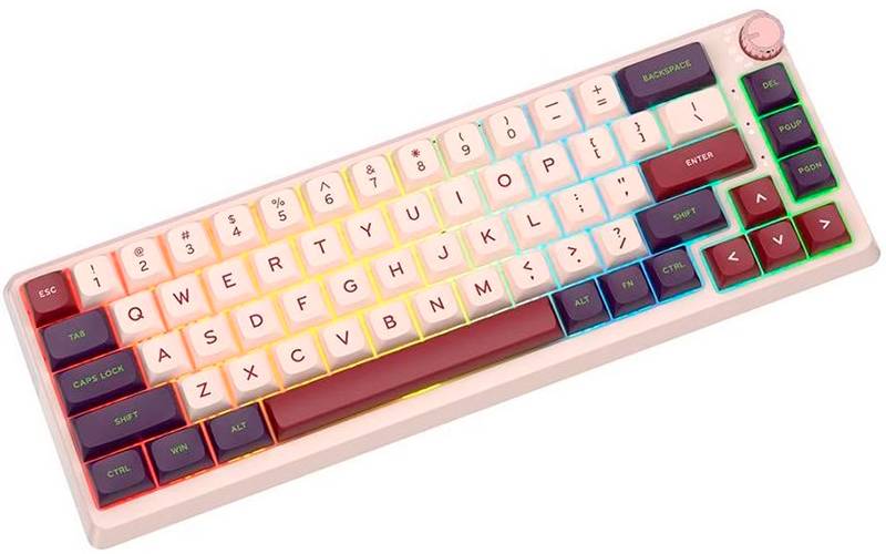 Фото - Клавіатура бездротова ігрова KZZI K68 Pro Wireless Keyboard UA\ENG Nezuko Purple (6977534870475)
