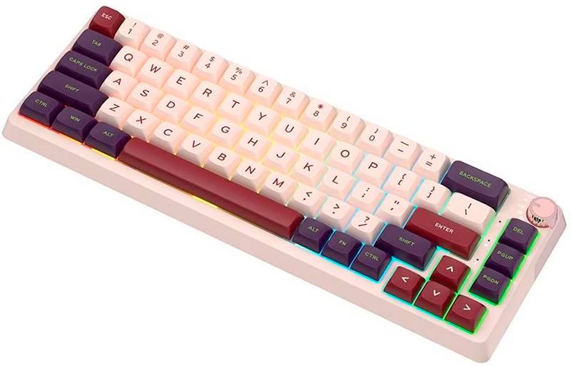 Фото - Клавіатура бездротова ігрова KZZI K68 Pro Wireless Keyboard UA\ENG Nezuko Purple (6977534870475)