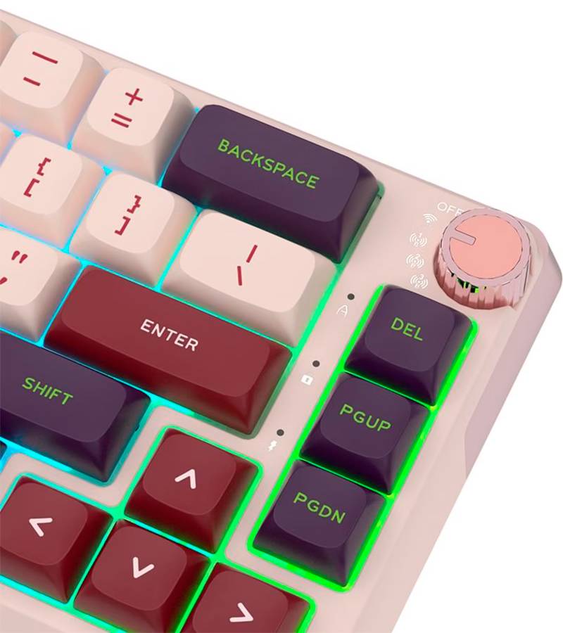 Фото - Клавіатура бездротова ігрова KZZI K68 Pro Wireless Keyboard UA\ENG Nezuko Purple (6977534870475)