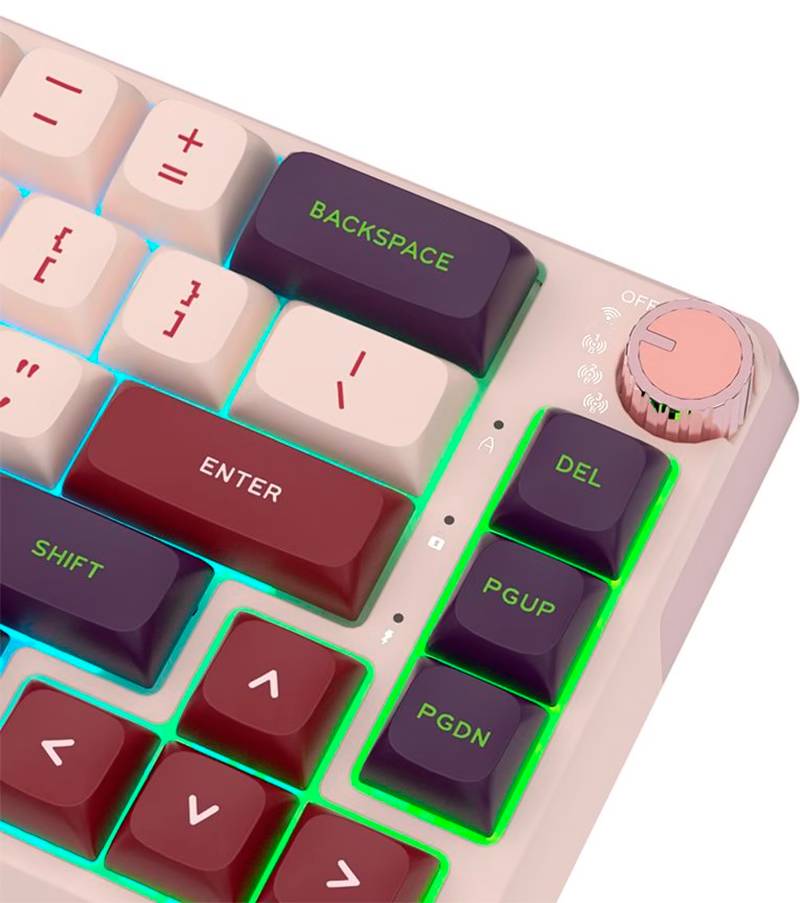 Фото - Клавіатура бездротова ігрова KZZI K68 Pro Wireless Keyboard UA\ENG Nezuko Purple (6977534870475)