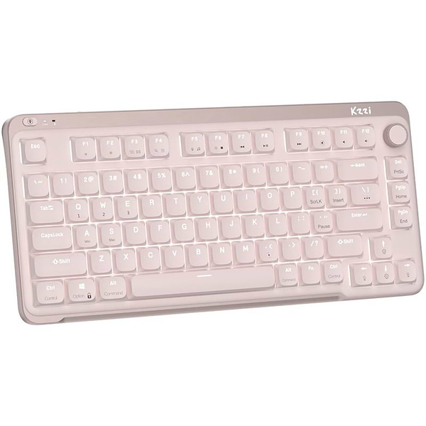 Фото - Клавіатура бездротова ігрова KZZI I75 Wireless Keyboard UA\ENG (Red Switch) Pink (6977534870567)
