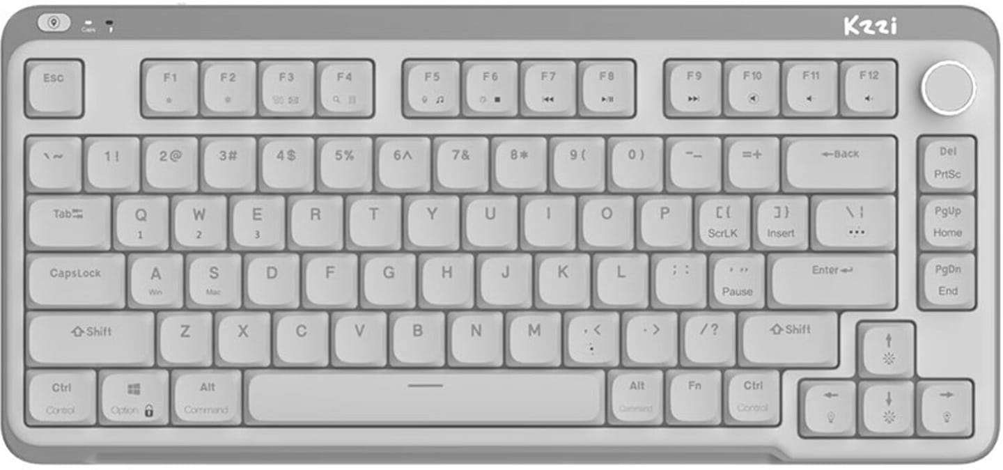 Клавіатура бездротова ігрова KZZI I75 Wireless Keyboard UA\ENG (Red Switch) Grey (6977534870635) - Фото 1
