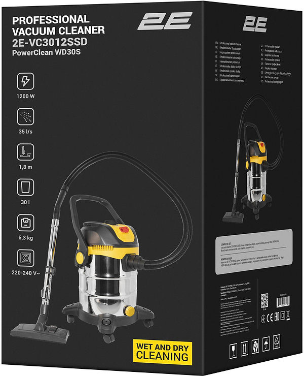 Фото - Пылесос моющий с контейнером 2E PowerClean 30S (2E-VC3012SSD)