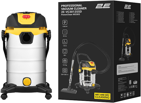 Фото - Пылесос моющий с контейнером 2E PowerClean 30S (2E-VC3012SSD)