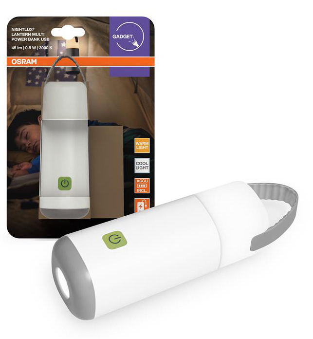 Ліхтар акумуляторний Osram NIGHTLUX LANTERN POWERBANK білий (4099854530913)
