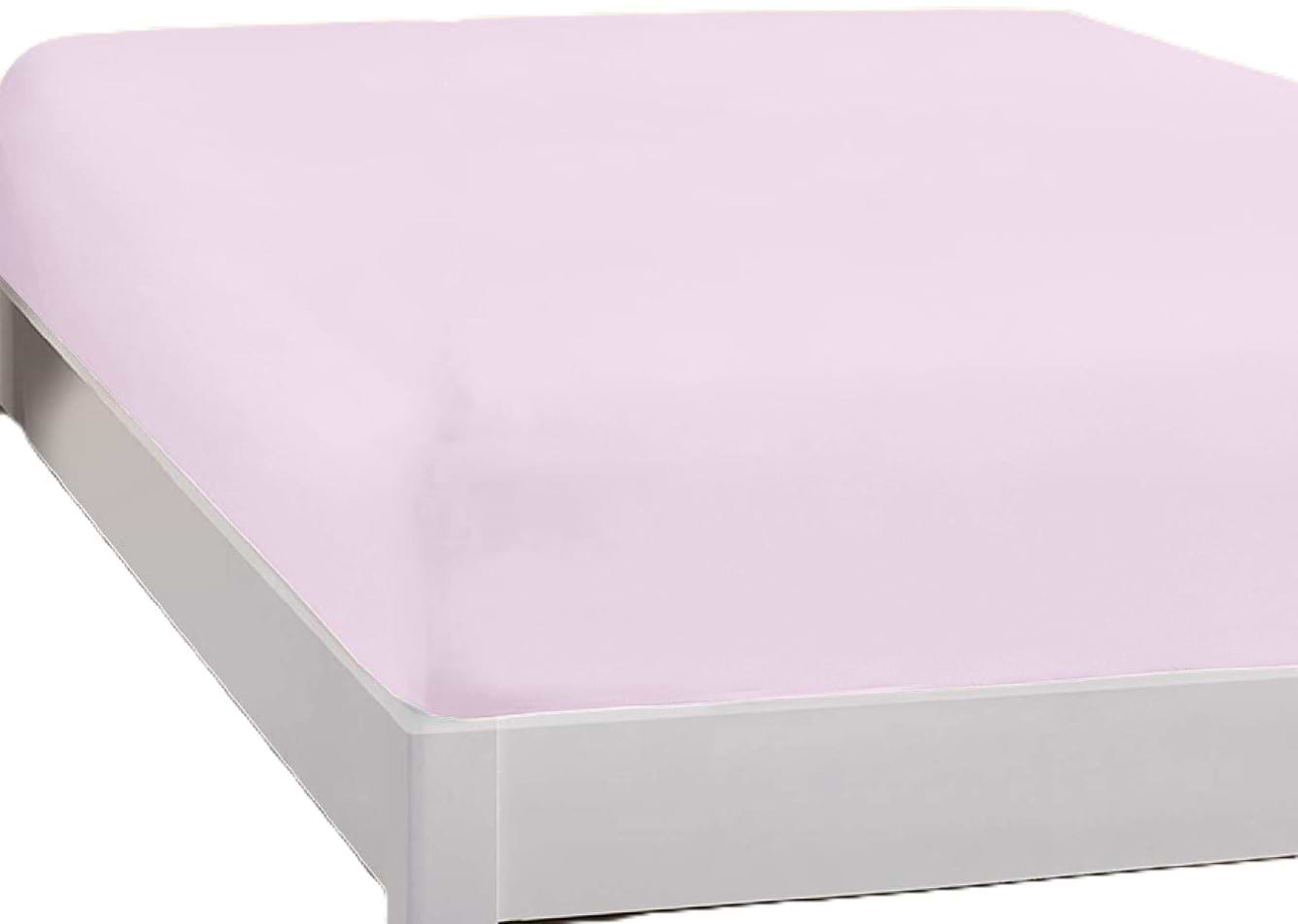 Простирадло односпальне Zastelli на резинці Бязь еліт 100х200+25 см світло -рожеве (10704-001879)