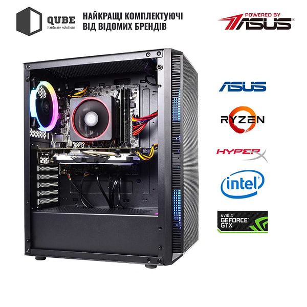 Фото - Системный блок QUBE QB i5 10400F RX 550 4GB 164 (i510400FRX 5504GB82)