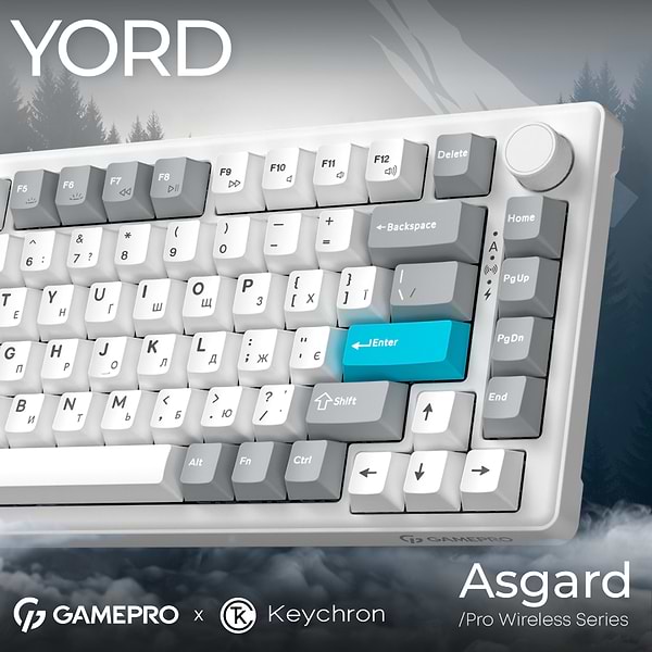Фото - Клавиатура беспроводная игровая GamePro Asgard Yord Keychron Super White (MK266WH)