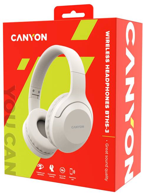 Фото - Наушники полноразмерные беспроводные Canyon BTHS-3 Beige (CNS-CBTHS3BE)