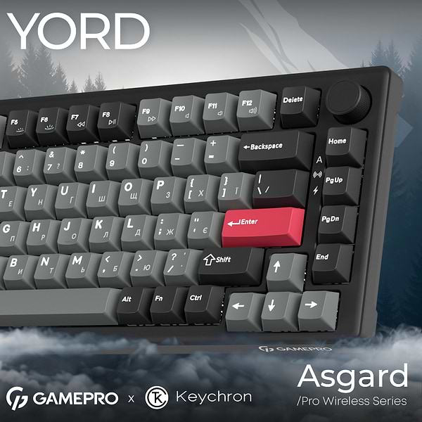 Фото - Клавиатура беспроводная игровая GamePro Asgard Yord Keychron Super Black (MK266BK)