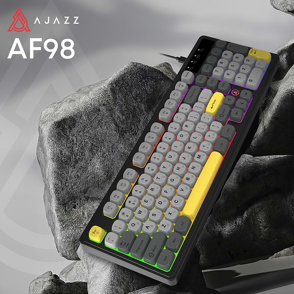 Фото - Клавиатура проводная игровая Ajazz AF98 Black Gray Yellow (AF98-BGY)