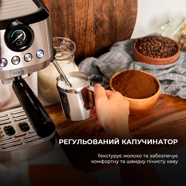 Фото - Кавоварка ріжкова Cecotec Power Espresso 20 Steel Pro (CCTC-01984)