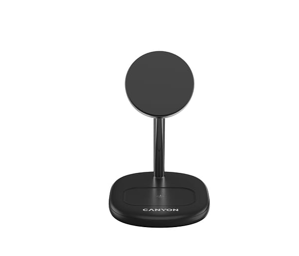 Фото - Бездротовий зарядний пристрій Canyon WCS-205 15W Qi2 2in1 без адаптера Black (CNS-WCS205BW/A)