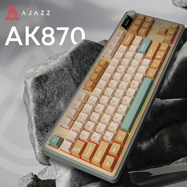 Фото - Клавіатура бездротова ігрова Ajazz AK870 Jasmine Switch (AK870-JS-YWG)