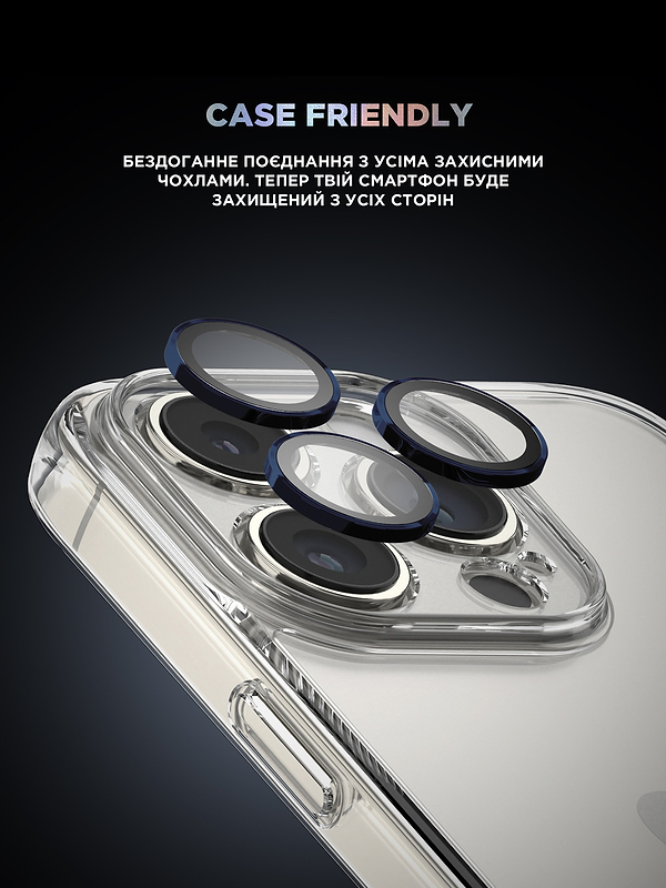 Фото - Захисне скло для смартфону Armorstandart для камери Supreme Black Icon for iPhone 15 Pro/15 Pro Max Blue Titanium (ARM76594)