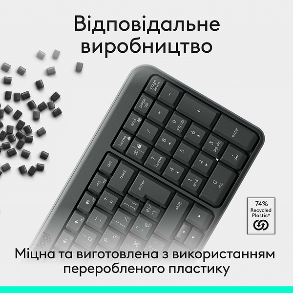 Фото - Клавиатура беспроводная Logitech K250 Wireless Keyboard Graphite UKR (920-013822)