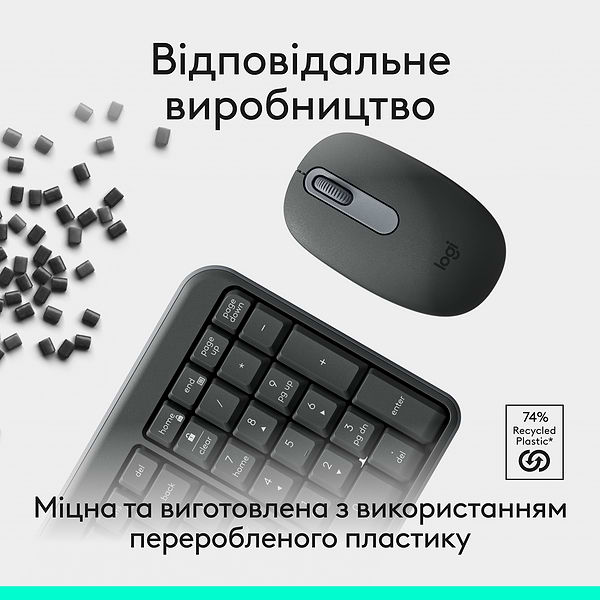 Фото - Клавіатура + миша бездротова Logitech MK250 Wireless Combo Graphite UKR (920-013823)