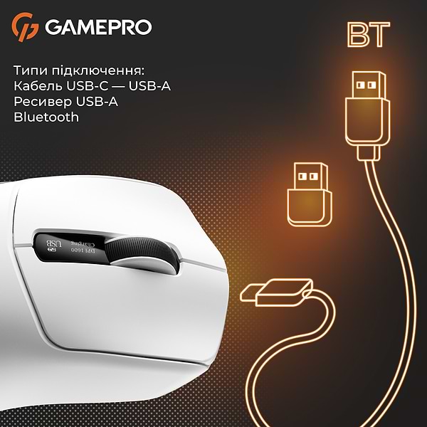 Фото - Мышь беспроводная игровая GamePro Genesis Ranker Wireless White (GM012W)