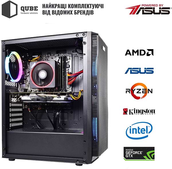 Фото - Системный блок QUBE QB i3 12100F RX 6600 8GB 1642 (i312100FRX66008GB1642)