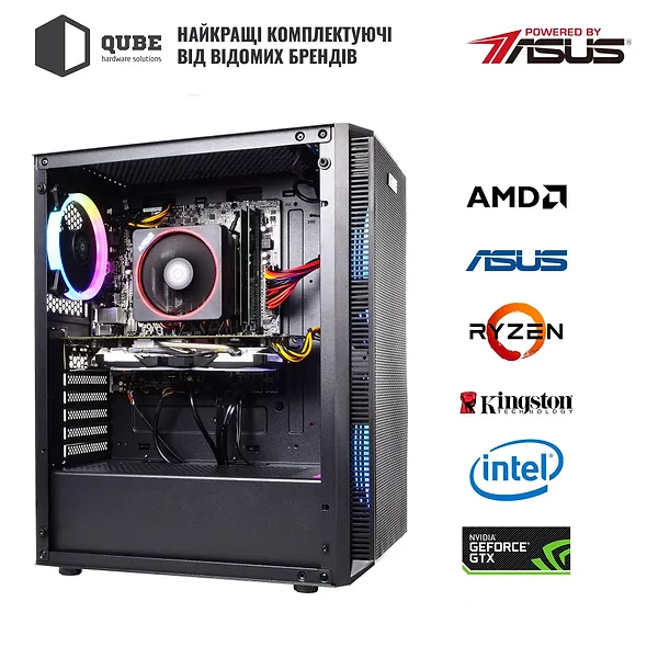 Фото - Системний блок QUBE QB i5 10400F RTX 3050 8GB 162 (i510400FRTX30508GB162)