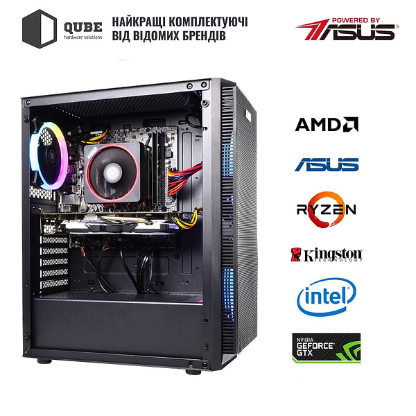 Фото - Системний блок QUBE QB Ryzen 5 3600 RTX 3050 8GB 1642 (Ryzen53600RTX30508GB1642)