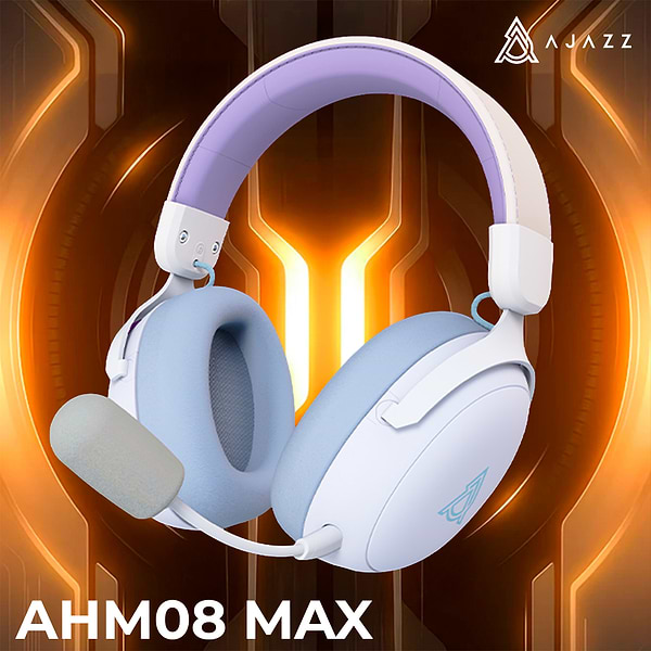 Фото - Гарнітура бездротова ігрова Ajazz AHM08 MAX 3-Mode White (AHM08-MAX-PWB)