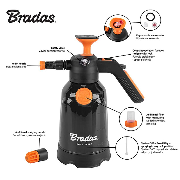 Фото - Опрыскиватель ручной BRADAS FOAM SPRAY 2 л (AS0200F/SF)