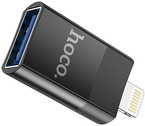 Фото - Перехідник HOCO UA17 iP Male to USB female USB2.0 adapter Black (6931474761989)