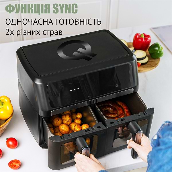 Фото - Мультипечь QUIN Air Fryer Dual Zone YJ-1102AV 9 л
