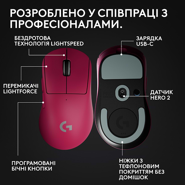 Фото - Миша бездротова ігрова Logitech G Pro X Superlight 2 DEX LightSpeed Pink (910-007373)