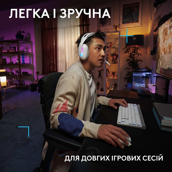 Фото - Гарнітура бездротова ігрова Logitech G522 LightSpeed Wireless Gaming Headset White (981-001550)
