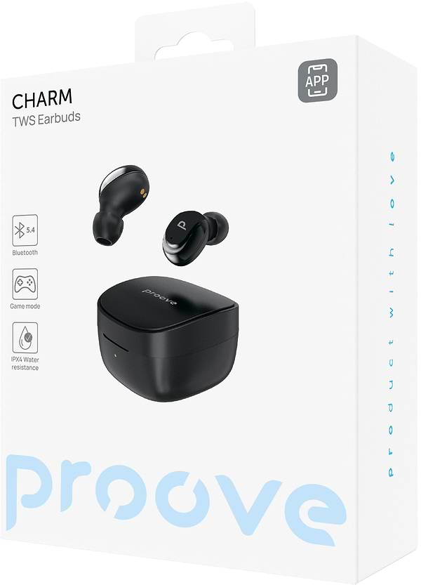 Фото - Навушники вкладиші бездротові TWS Proove Charm black (TWCH0001AP01)