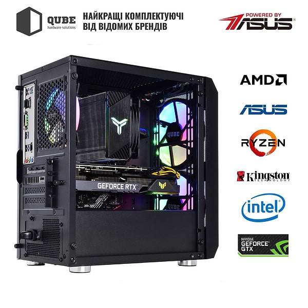 Фото - Системний блок QUBE QB i5 12400F RTX 3060 TI 8GB 1641 (i512400FRTX3060TI8GB1641)