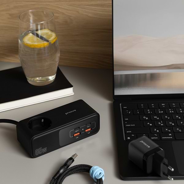 Фото - Мережевий фільтр Proove Homester Pro 65W (AC + 2xType-C + 2xUSB) 1.5m Black (PSHP25002201)