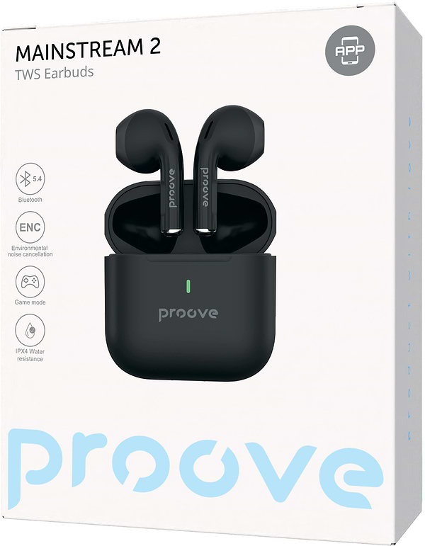Фото - Наушники вкладыши беспроводные TWS Proove Mainstream 2 TWS (APP) Black (TWMS2001AP01)
