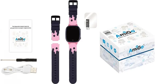 Фото - Уценка - Детские часы AmiGo GO008 Milky GPS WIFI Pink