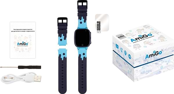 Фото - Дитячий годинник AmiGo GO008 Milky GPS WIFI Blue