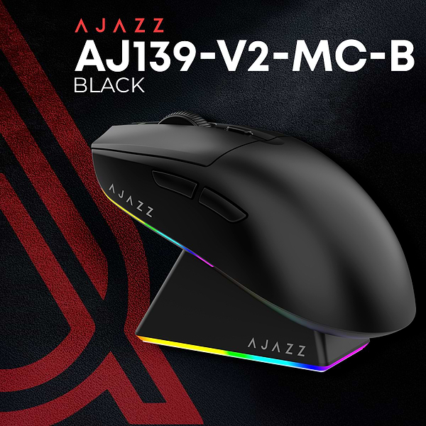 Фото - Миша бездротова ігрова Ajazz AJ139 V2 MC -3 Mod-Black-Pixart 3311 (AJ139-V2-MC-B)