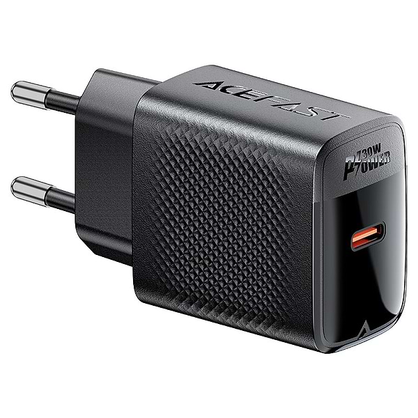 Фото - Сетевое зарядное устройство AceFast A102 PD30W GaN single USB-C charger (EU) Black (6974316283287)