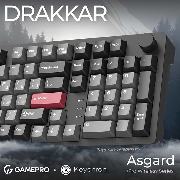 Фото - Клавиатура беспроводная игровая GamePro Asgard Drakkar Keychron Super Black (MK305BK)