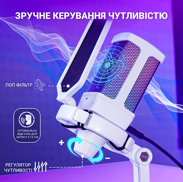 Фото - Микрофон для компьютера проводной Fifine Q6W USB White