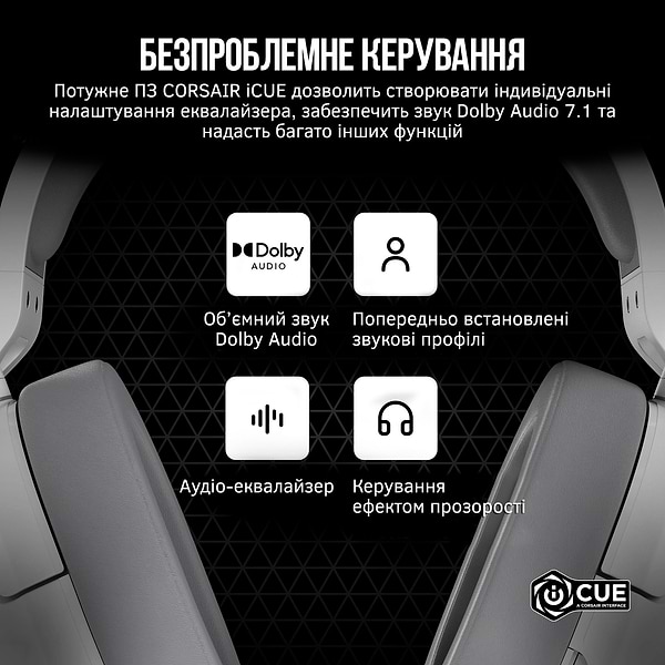 Фото - Гарнітура дротова ігрова Corsair HS55 Surround Headset White (CA-9011266-EU)