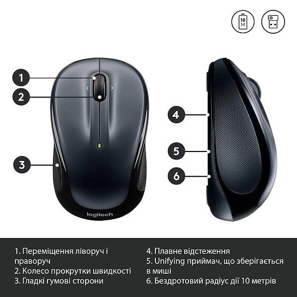 Фото - Мышь беспроводная Logitech M325s Dark Silver (910-006812)