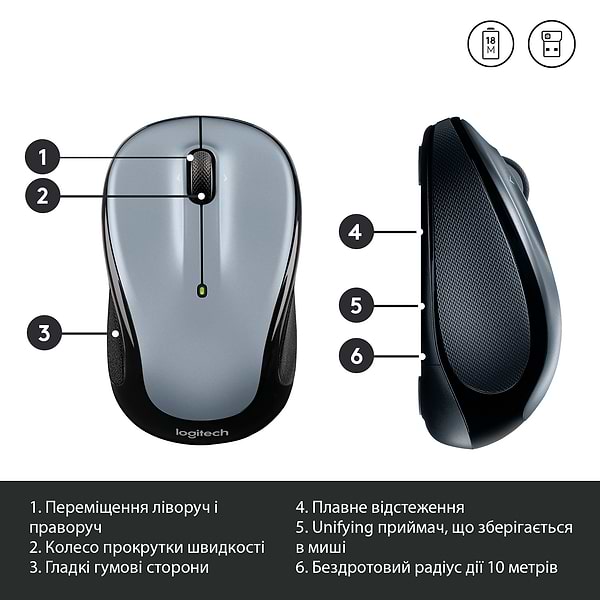 Фото - Миша бездротова Logitech M325s Light Silver (910-006813)