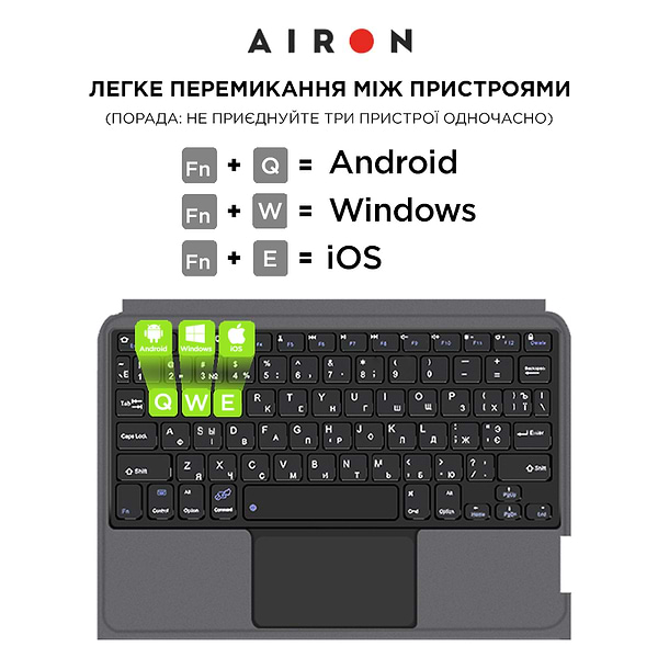 Фото - Чохол для планшету AIRON Premium for Lenovo tab M10 Plus 3Gen 2022 10.6 з інтегрованою клавіатурою (4822352781100)